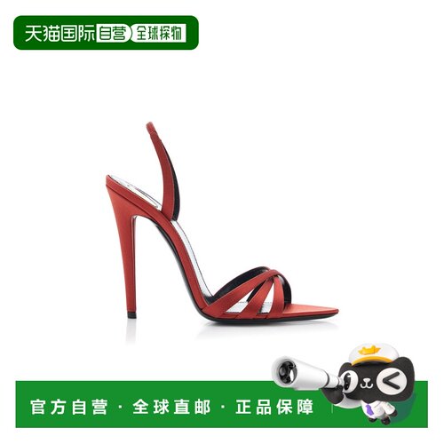 美国直邮Saint Laurent 圣罗兰 女士 Kate 绸缎凉鞋高跟