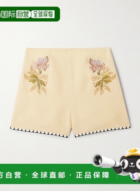 香港直邮Valentino 华伦天奴 女士 刺绣帆布短裤 7B3RF2W39EK