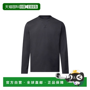 黑色棉压纹logo标识长袖 男士 T恤 欧洲直邮LV路易威登 自营1h可退