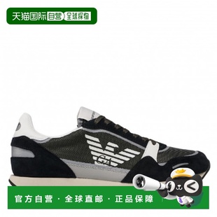 X4X537XM678 logo印花绒面皮边饰运动鞋 香港直邮Emporio Armani