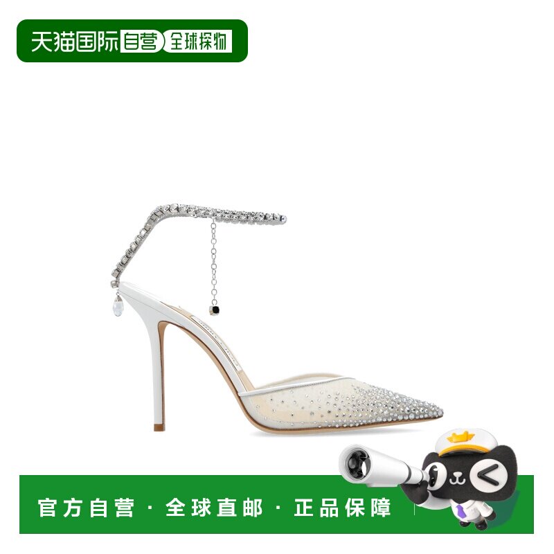 1h可退 香港直邮JIMMY CHOO 女士高跟鞋 SAEDA100BGMWHITECRYSTAL