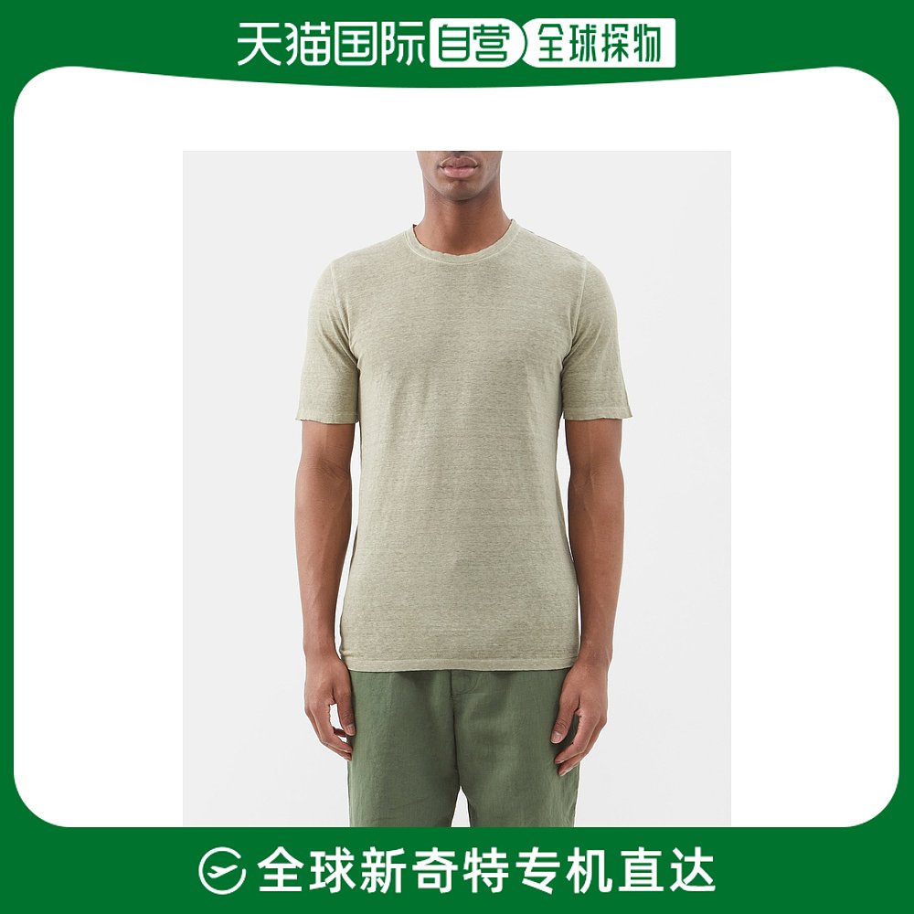 香港直邮120% Lino 男士亚麻T恤