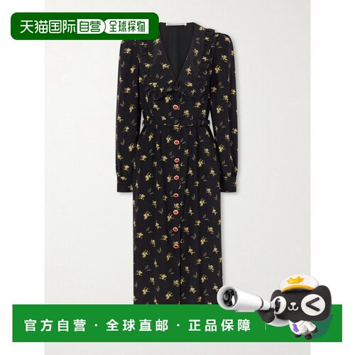 香港直邮ALESSANDRA RICH 亚历山德拉.瑞秋 女士 束带荷叶边印花