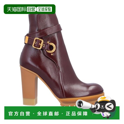 香港直邮Chloe 蔻依 女士 脚踝靴 RED红色 女靴时尚舒适高跟短靴