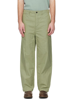 香港直邮Visvim 维斯维木 男士 绿色 Ex Wide Chino 长裤 0125105