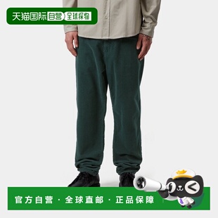 自营欧洲直邮Carhartt WIP Newel男士深绿色棉宽松锥形剪裁低腰长