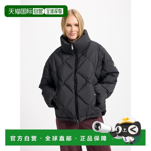 自营欧洲直邮Pyrenex Adele 女士大款羽绒服 黑色领口环绕式外套