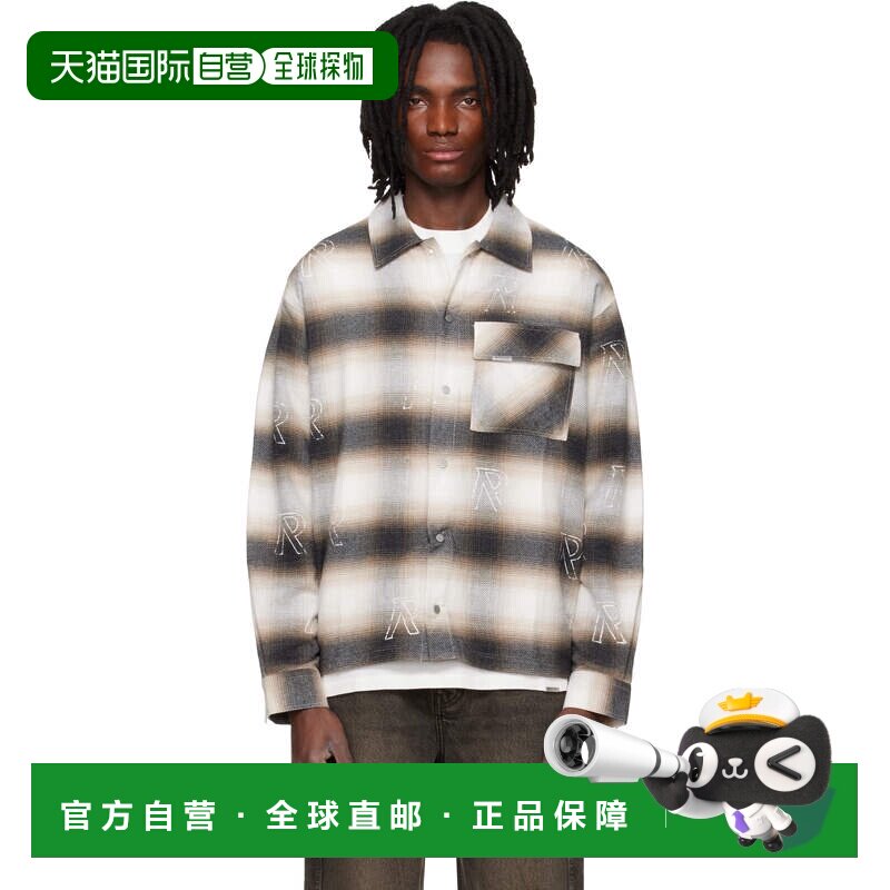 香港直邮Represent 男士 白色 & 棕色 All Over Initial Flannel