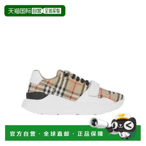 1h可退 香港直邮BURBERRY/博柏利 男士 格纹细节低帮运动鞋 crov