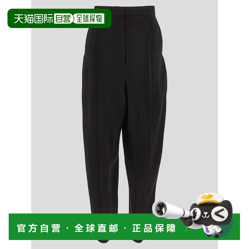 香港直邮KHAITE 女士休闲裤 3136561200 SS2024 黑色 ASHFORD褶裥图片