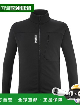 自营欧洲直邮MILLET SENECA男士黑色聚酯纤维拉链抓绒衣