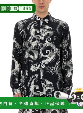 1h可退 香港直邮versace 范思哲 男士  VI 黑色衬衫 76GAL2R0NS40