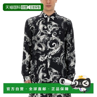 1h可退 香港直邮versace 范思哲 男士 VI 黑色衬衫 76GAL2R0NS40