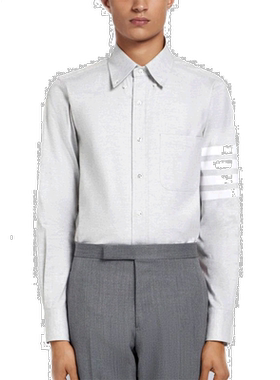 Thom Browne 浅灰色4-BAR NAMETAG 直筒衬衫 MWL2【付后1h可退】