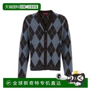 菱纹针织开衫 1h可退 男士 香港直邮Gucci 811389XKEJF 古驰