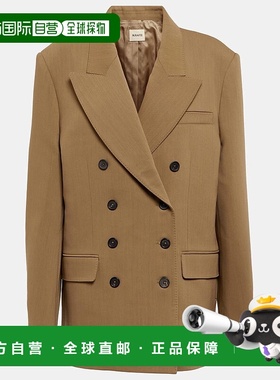 1h可退 香港直邮KHAITE 女士 Tanner 羊毛混纺西装外套 black黑色