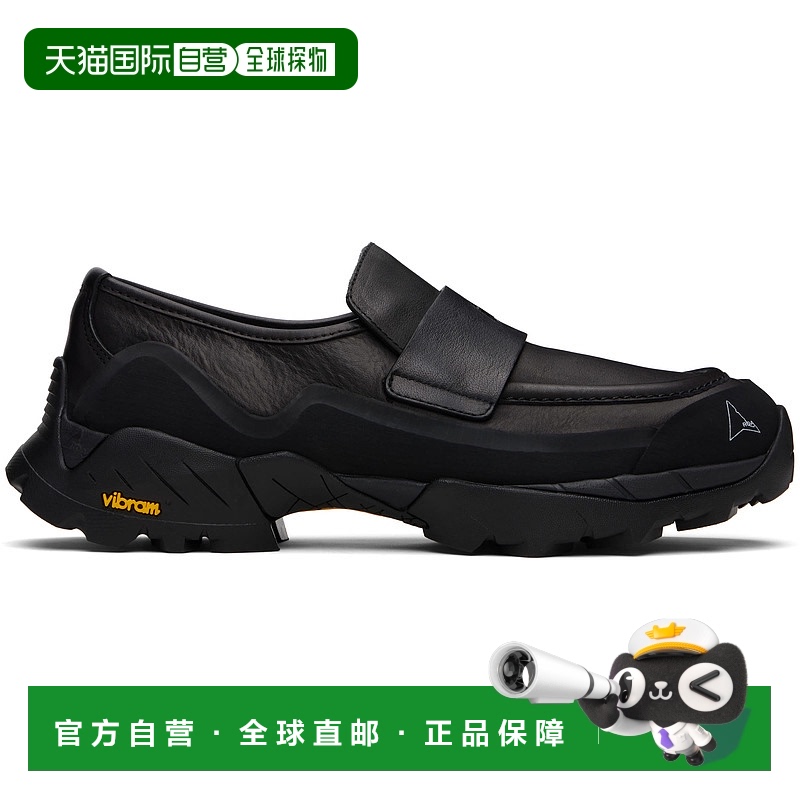 1h可退 香港直邮Roa 男士 黑色 Logo Cutout 乐福鞋 LOLE10001