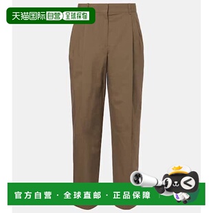 香港直邮The 高腰棉府绸阔腿裤 Row Lilas green绿色 女士 1h可退