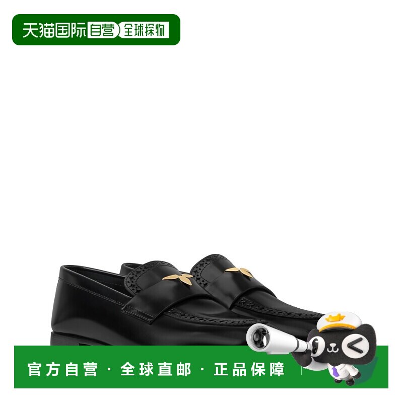 自营欧洲直邮LV路易威登 Odeon女士黑色小牛皮乐福鞋单鞋一脚蹬