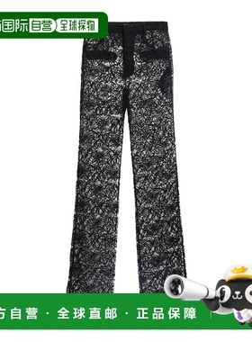 1h可退 香港直邮Saint Laurent 圣罗兰 女士 休闲长裤 black黑色