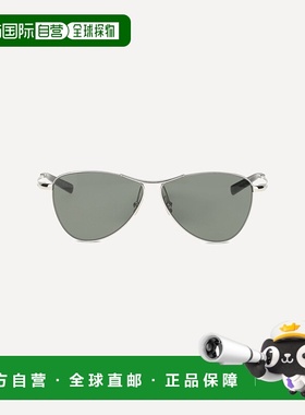 1h可退 香港直邮Saint Laurent 圣罗兰 女士 SL 831 银/黑太阳眼