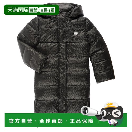 欧洲直邮Guess 女孩衣服 羽绒服/棉服 黑色 冬天 HOODED LS LONG
