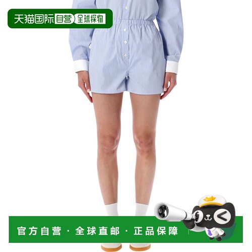香港直邮SPORTY & RICH 女士 RICH 运动迷你浅蓝白四角裤 SH03571