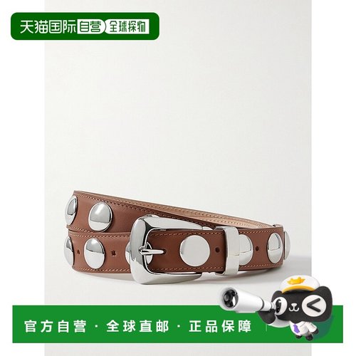 香港直邮KHAITE 女士 Benny 铆钉皮带腰带 10014930DARKTAN621