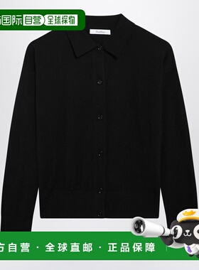 1h可退 香港直邮MaxMara 麦斯玛拉 女士 WOOLBLEND 黑色针织开衫