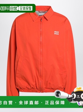 1h可退 香港直邮Miu Miu 缪缪 女士 橙色棉质带Logo套头上衣 ML14