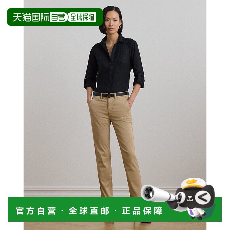 自营欧洲直邮RalphLauren拉夫劳伦 Lauren弹力斜纹修身女裤棉布裤