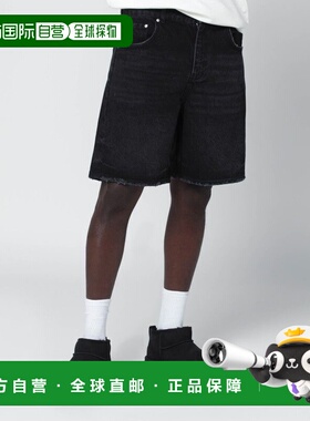 1h可退 香港直邮Represent 男士 黑色百慕大牛仔短裤 MLM61038DE0