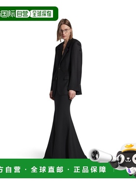 自营欧洲直邮Balenciaga巴黎世家 Tailored女士黑色羊毛西装外套