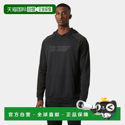 自营欧洲直邮Helly Hansen 男士黑色聚酯LIFA®TechLite套头风帽2.