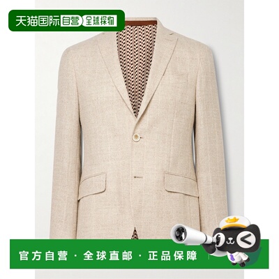 1h可退 香港直邮Etro 艾特罗 男士 格纹羊驼毛混纺西装外套 11807