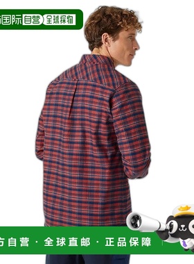 自营欧洲直邮Helly Hansen 男士红色棉经典格纹Ls衬衫长袖男装