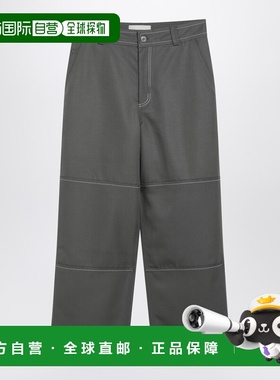 1h可退 香港直邮Ami Paris 男士 灰色羊毛帆布工装裤子 HTR864WV0