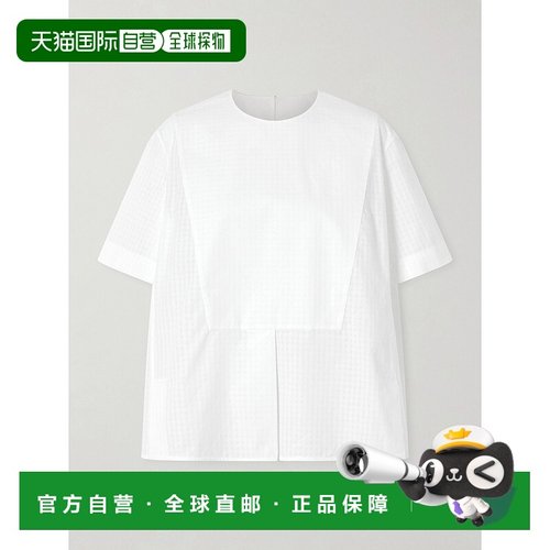 1h可退 香港直邮Jil Sander 吉尔 桑达 女士 格纹棉质T恤 J02NC02