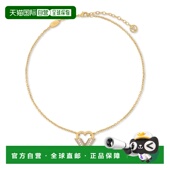 自营欧洲直邮LV路易威登 女士金色金属V字母爱心项链