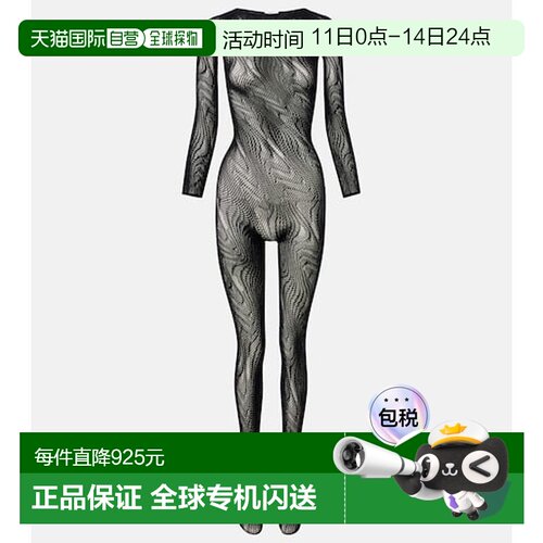 1h可退 香港直邮Wolford 女士 透视网纱连衣裤 black黑色 舒适时