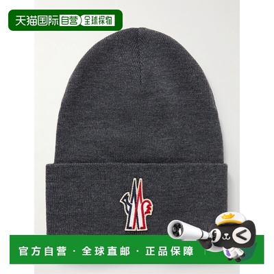 香港直邮moncler 盟可睐 男士 Logo-Appliqued Virgin Wool Beani