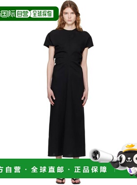 1h可退 香港直邮toteme 女士 黑色 Slouch Waist Wool 连衣裙 261