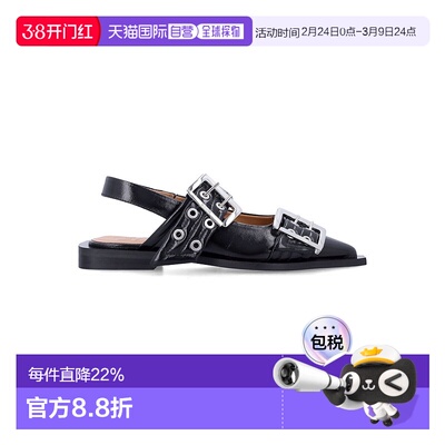 1h可退 香港直邮GANNI 甘尼 女士 synthetic Feminine 黑色皮质搭