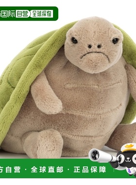 欧洲直邮Jellycat Timmy绿色/棕色聚酯纤维中号乌龟玩偶毛绒玩具
