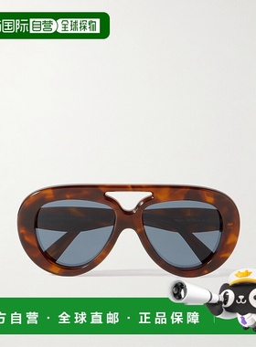 香港直邮LOEWE 罗意威 女士 飞行员龟甲色醋纤太阳眼镜 LW40144U5