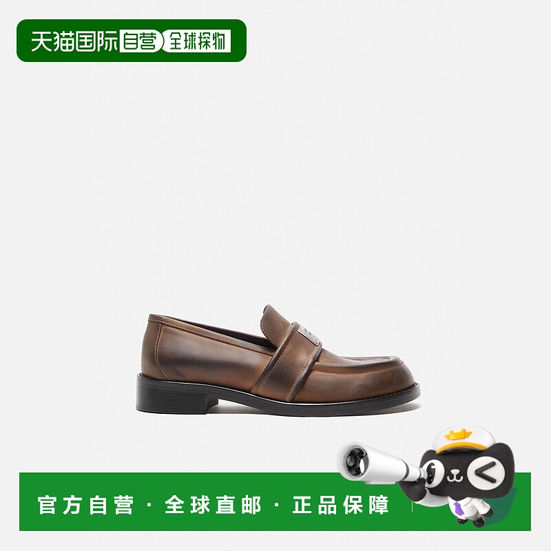 自营欧洲直邮Acne Studios FW25男士棕色小牛皮logo标识莫卡辛鞋