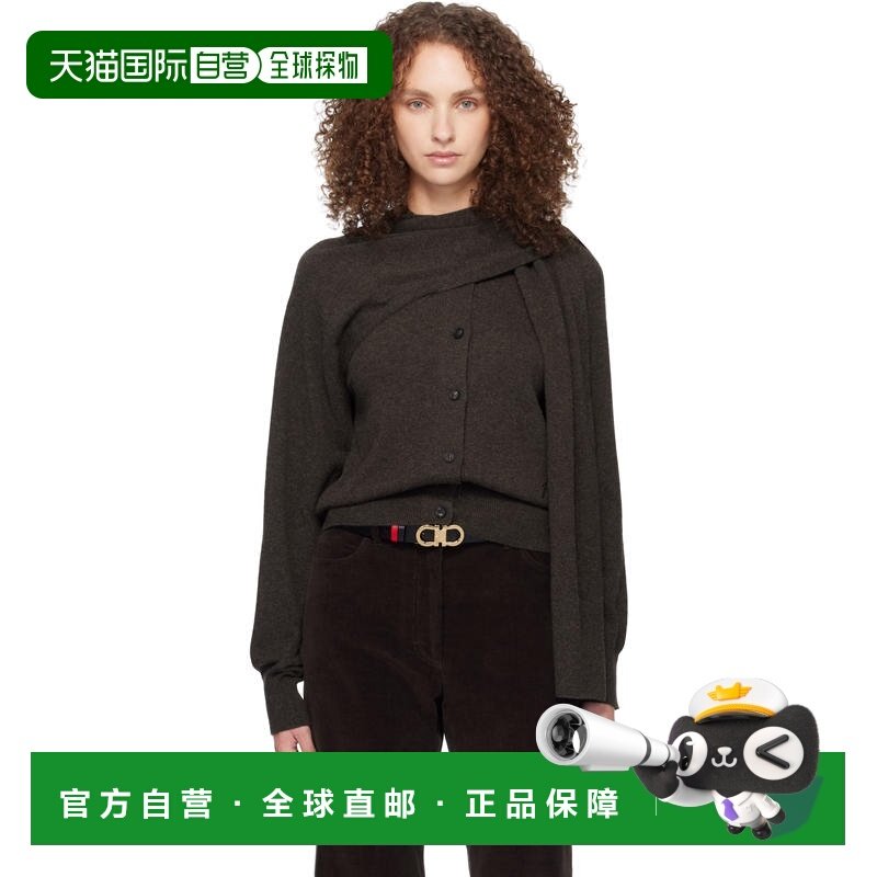 1h可退 香港直邮Salvatore Ferragamo 菲拉格慕 女士 灰色裹身开,女装/女士精品,毛针织衫,淘宝优惠券,粉丝福利购,淘宝优惠卷