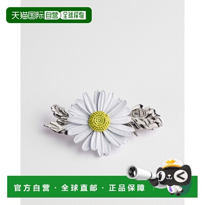自营欧洲直邮Dior迪奥 Charms男士银色/黄色/白色银质漆面雏菊胸