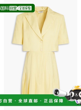 香港直邮Sandro 女士 剪口梭织迷你衬衫式连衣裙 SFPRO02292JAUNE