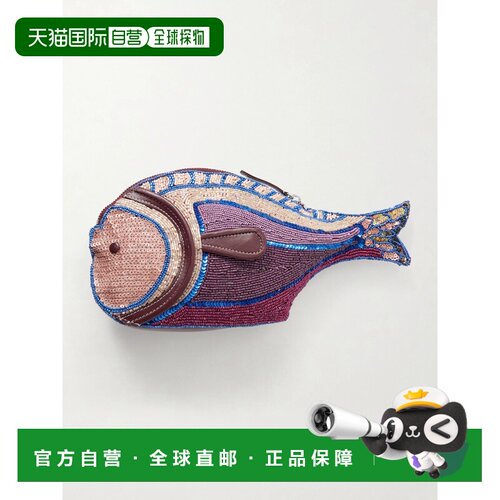 1h可退 香港直邮Staud 女士 Pesce 珠饰皮革手包 H26P2010BDULTR